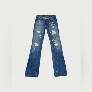 Carmar Low Rise Distressed Skinny Jeans